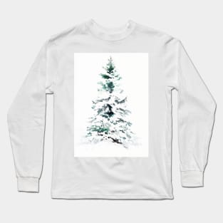 Christmas Tree and Snow Long Sleeve T-Shirt